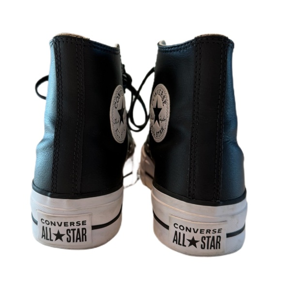Converse Chuck Taylor All Star Lift Platform Leather High Top Women’s 6.5 Black - Picture 12 of 14